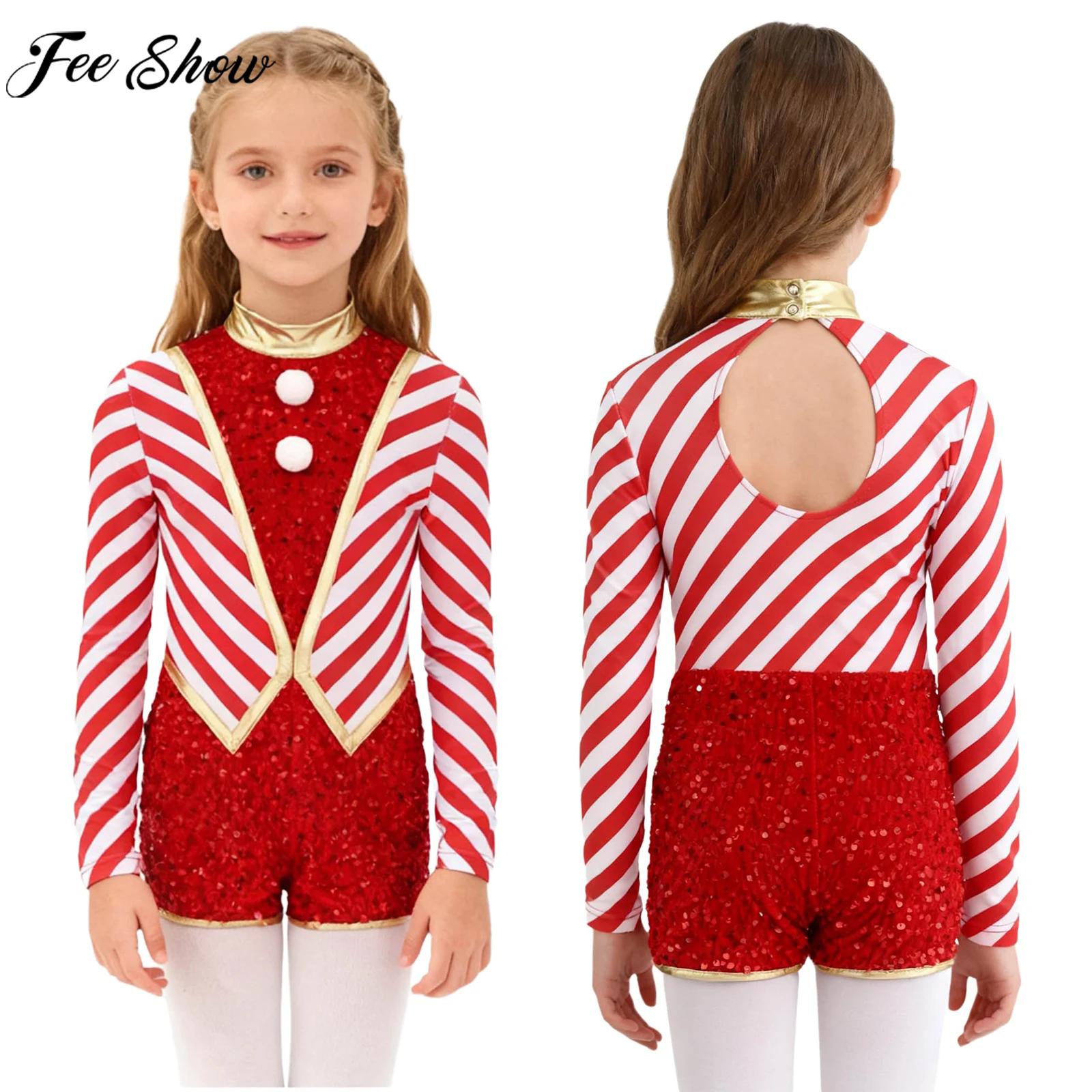 Elf Costume Christmas - Dziecięcy dziewczęcy strój baletowy/gimnastyczny/skaterki z długim