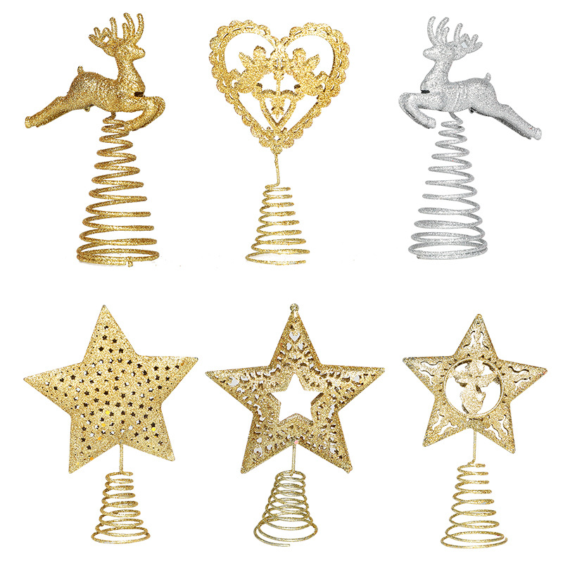 Star Tree Topper - Choinka Top Star Dekoracja Srebrzysty Złoty