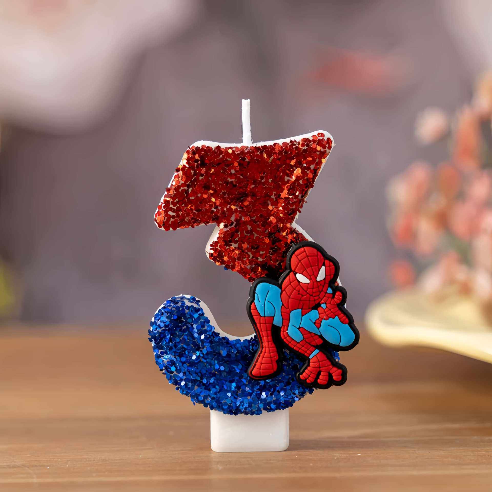 Holiday Candle Set - Świeczki w kształcie superbohatera Spider-Mana 0-9,