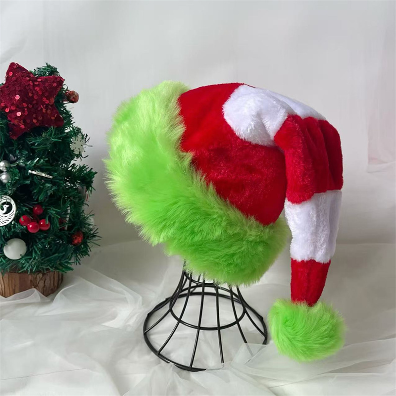 Santa Hat Plush - Czapka Świętego Mikołaja z łączonych materiałów,