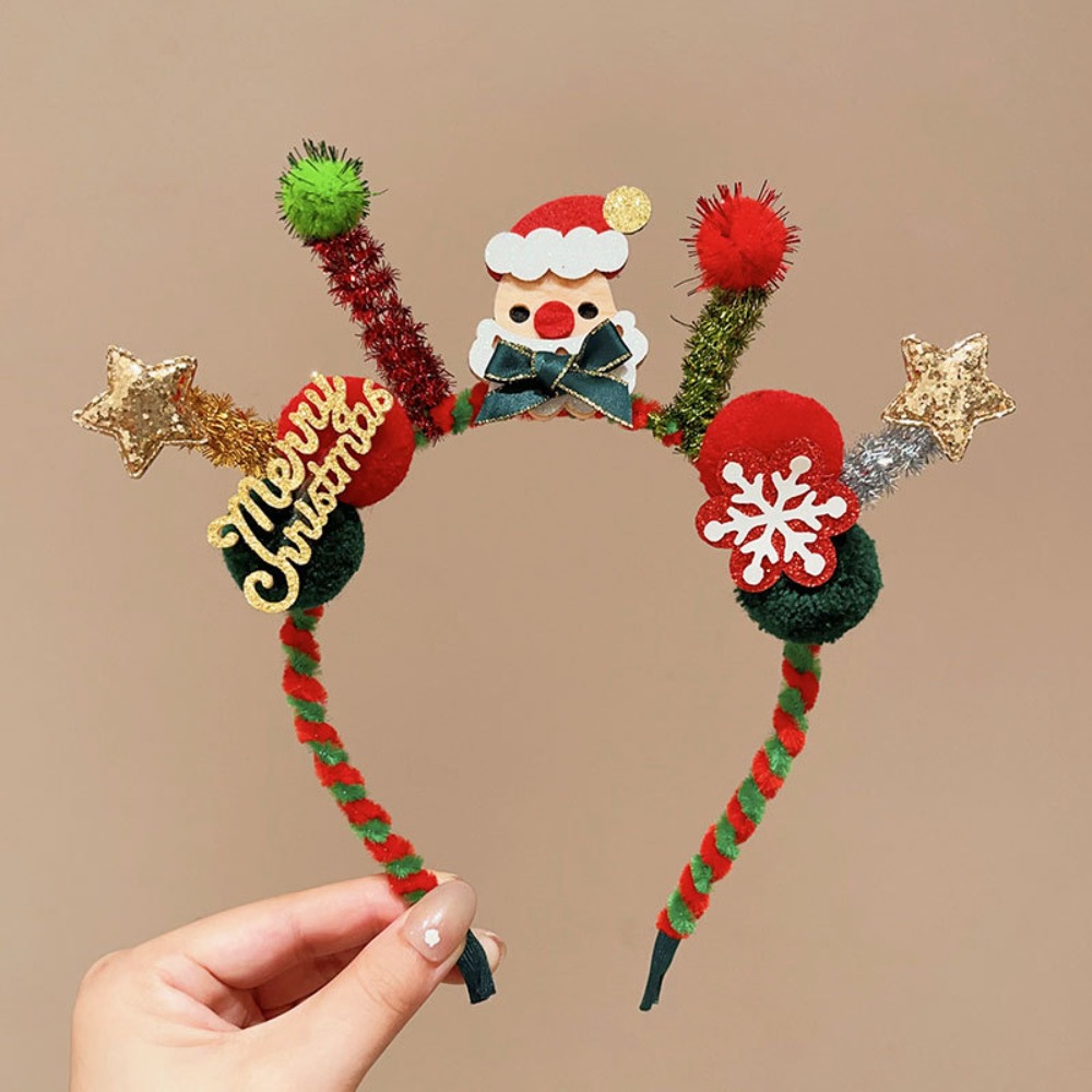 Reindeer Antlers Headband - Pluszowa opaska świąteczna LED z rogami