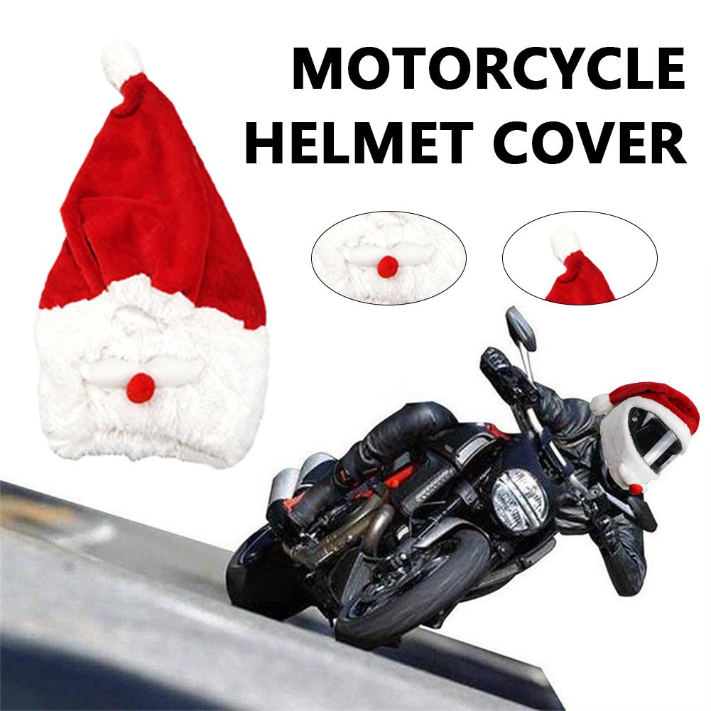 Santa Hat Plush - Śmieszny pokrowiec na kask motocyklowy z