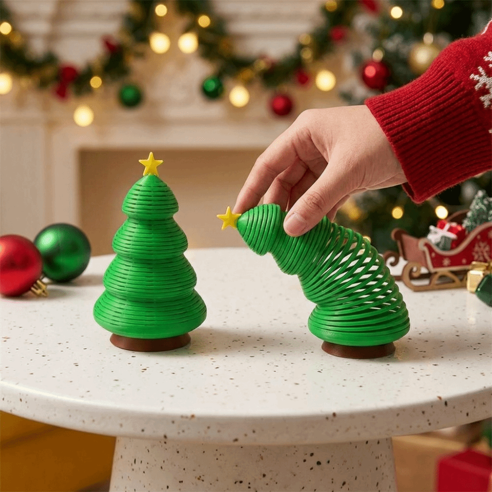 Star Tree Topper - Plastikowa sprężynowa figurka choinki, giętka, symulująca,