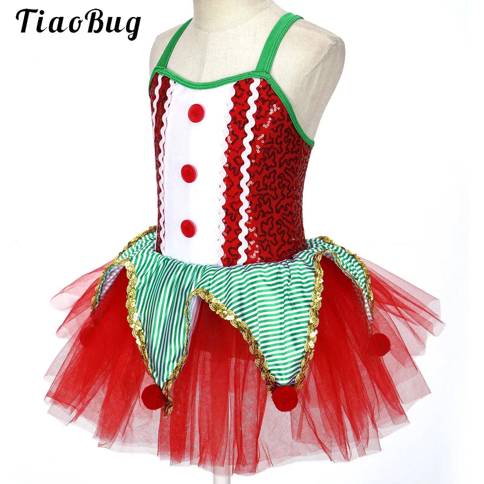 Elf Costume Christmas - Dziecięca sukienka baletowa bez rękawów z