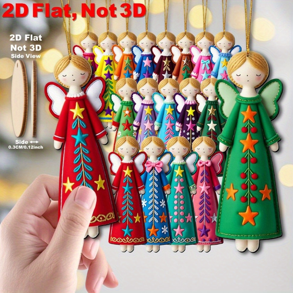 Star Tree Topper - 16 sztuk kolorowych dekoracji aniołków -