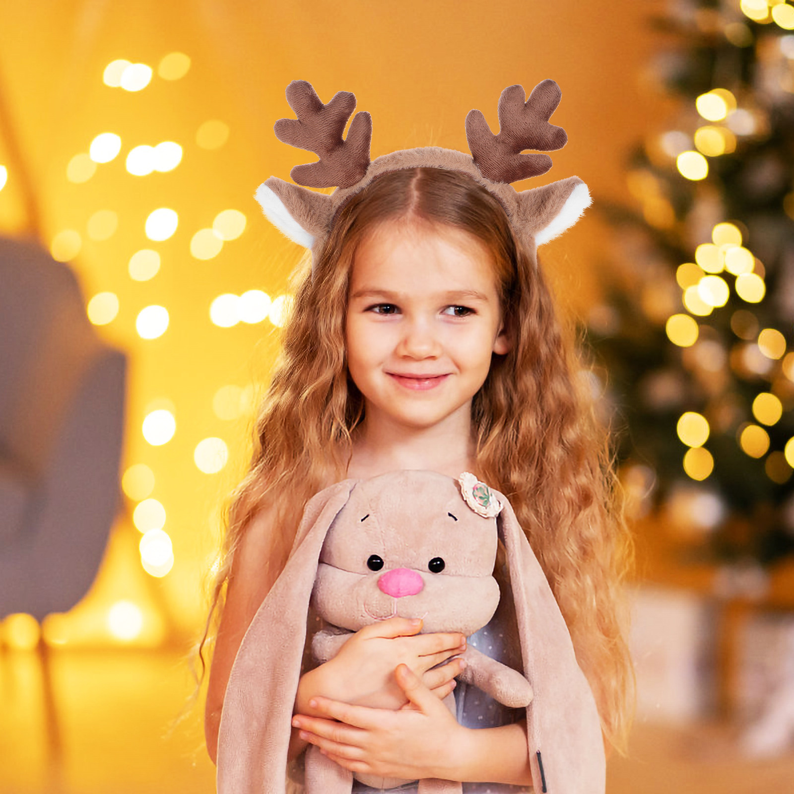 Reindeer Antlers Headband - Opaska świąteczna z rogami renifera i