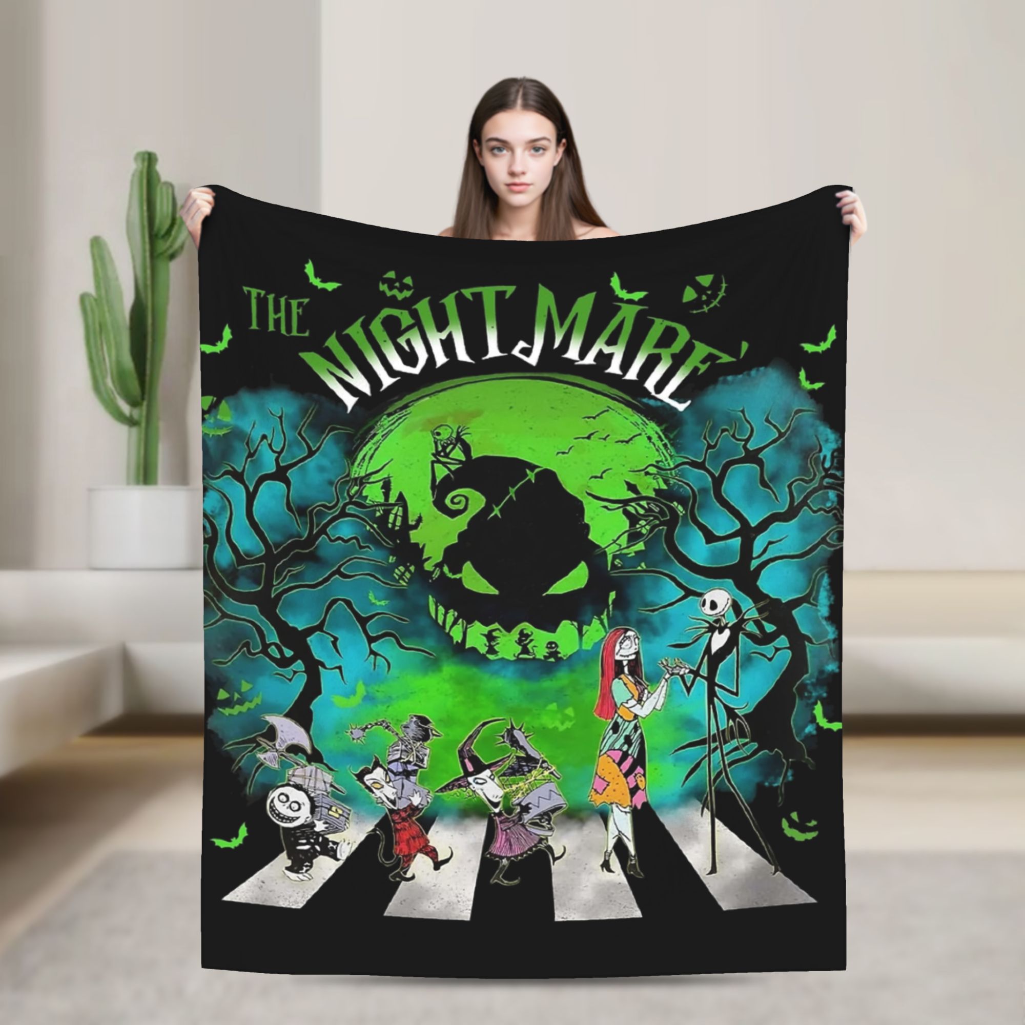 Christmas Throw Blanket - Koc flanelowy Oogie Boogie Man Koszmar