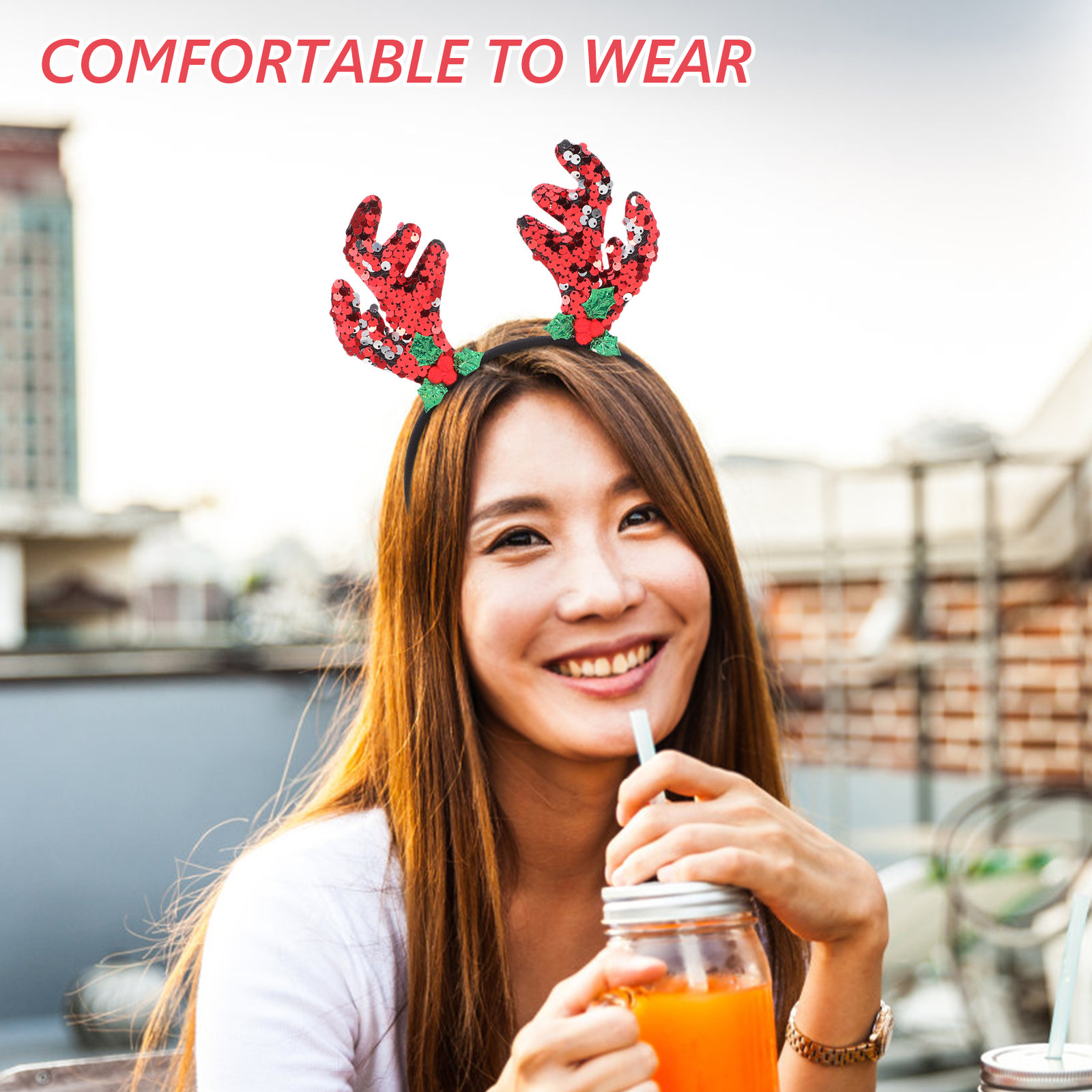 Opaska na głowę z rogami renif – Reindeer Antlers Headband recenzja i cena