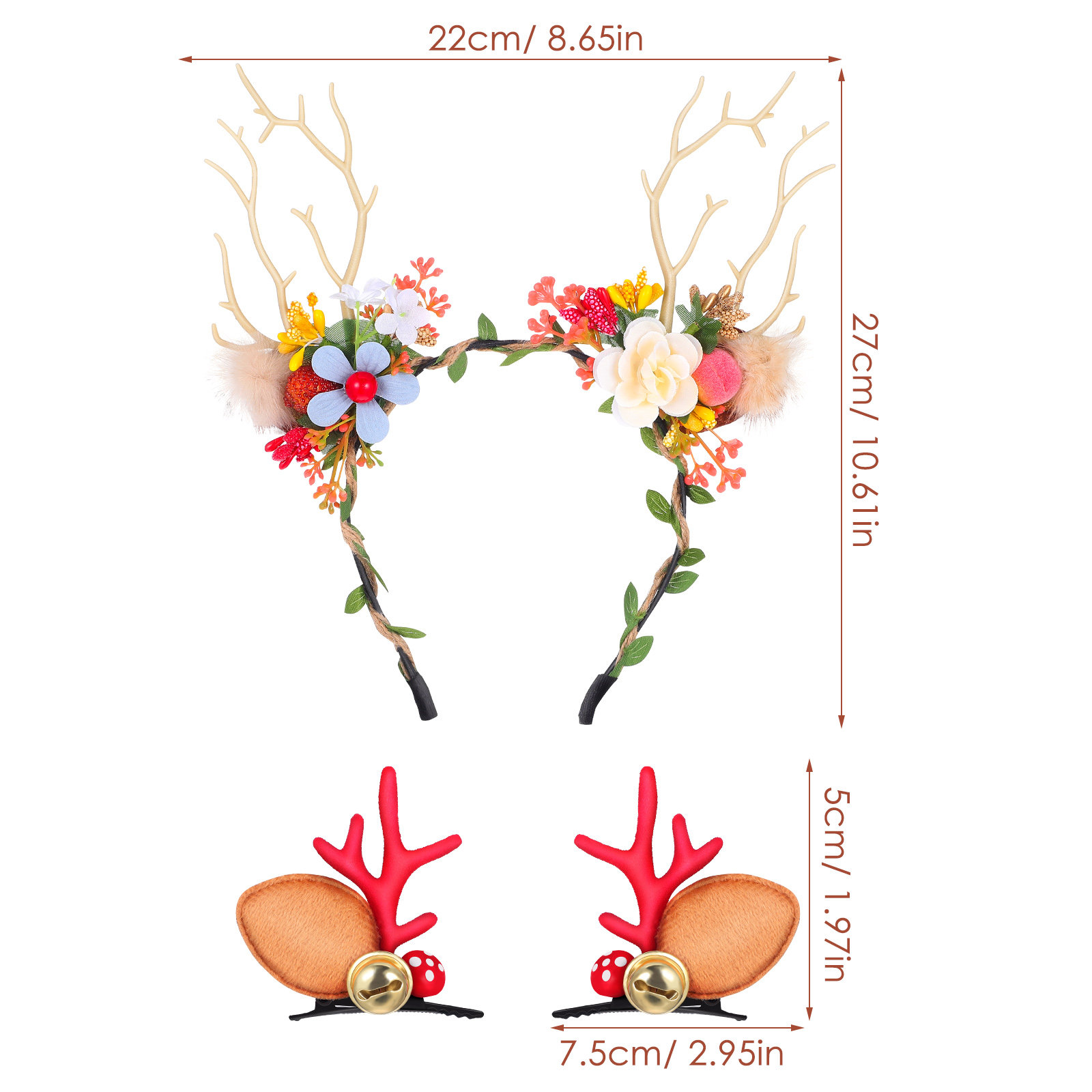 1 zestaw opaski z rogami renif – Reindeer Antlers Headband recenzja i cena